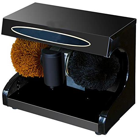 KRXSOBNV, Automatisk induktion Automatisk induktion Full Skorengöring Hushåll, Lämplig for offentliga platser, Endelad fotbräda i rostfritt stål,Elektrisk skoputsmaskin(Black)