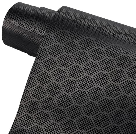 Car Wrap, Grid Pattern Honeycomb Black Vinyl Wrap for Bike Motorcycle Car Interior Exterior, Paint Protective Film DIY Adhesive Sticker (20x152cm)