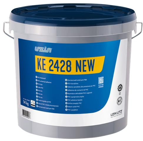 UZIN KE 2428 NEW Multi-purpose Dispersion Adhesive for Vinyl, Lino and Textile Floor Coverings, Solvent-free 14KG