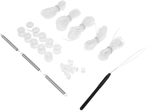 WHAMVOX RV Pleated Shade Repair Kit for Camper and Yacht, Window Blind Cord String Tensioner with Spring Mechanism and Double Wheel