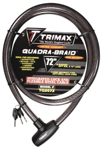 Trimax Trimaflex TQ2072 Kabelschloss mit Schlüssel, 1,8 m Länge x 20 mm, Kartenverpackung