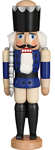 Cascanueces Rey Fresno Azul, 29 cm. de Alto, Original de los Montes Metálicos (Erzgebirge) del Arte Popular del Pueblo de Seiffen SV 11311/2