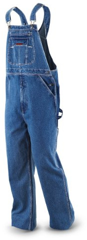 FiveBrother Denim Bib Overalls, Darkwash, 50W x 29L