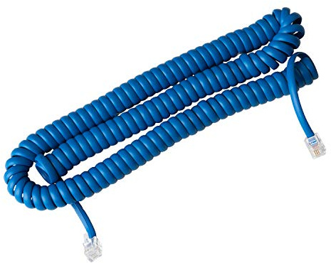 iSoHo Phones - Phone Cord for Landline Phone –Tangle-Free, Handset Curly Telephones Land Line Cord – Easy to Use - Excellent Sound Quality –Telephone Cords for Home or Office 15FT - Color Classic Blue