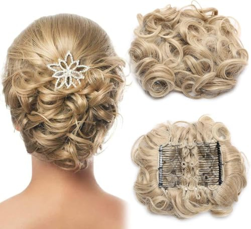 Rich Choices Combs Haarverlängerung Dutt Haarteil Zopf Pferdeschwanz Haarknoten Hepburn-Dutt Haargummi Hochsteckfrisuren Hair Extension Sandige Blondine & Bleichblondine