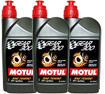 Motul Gear 300 75W90 100 Percent Synthetic Gear Oil 1 Liter (105777) – 3 Pack