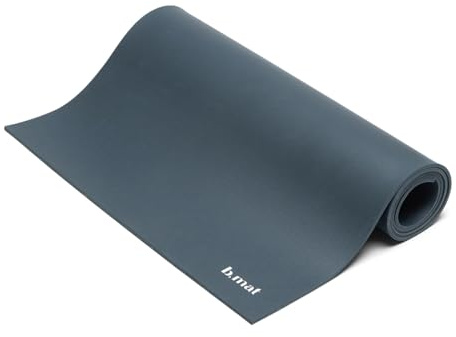 B Yoga Yogamatte B Mat Strong, Sport- und Fitnessmatte aus Naturkautschuk (Charcoal, Maße: 180 cm x 66 cm x 0,6 cm; Gewicht: 2,2 kg)