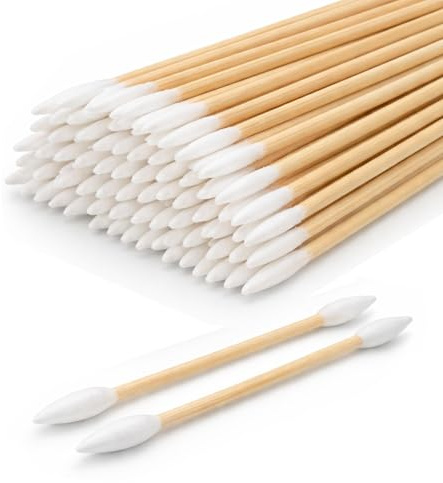200 Pieces Cotton Swabs, Double Precision Tips with Paper Stick 100 Pieces 1 Pack (Pointed Shape)