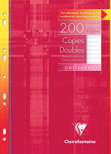 Clairefontaine 4715C 100 Blatt Klausurbogen A4 liniert Rand 9-fach gelocht