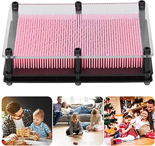 3D Pin Art Board Pin Impression Toy Board 3-Dimensional Sculpture Shape Toys Office Desktop Toy for Children Adults(Rosa)