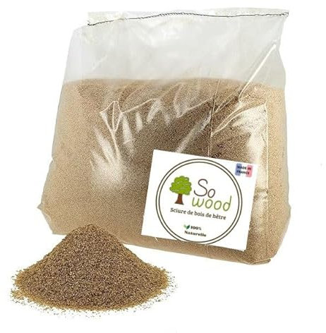 Sciure de Bois 5KG de hêtre pour Fumage Naturel 0.35 à 0.9 mm Tout fumoir Toutes Sortes d'aliments