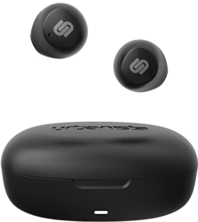 Urbanista Lisbon Bluetooth Kopfhörer In Ear Kopfhörer Kabellos, 10mm Treiber, Kompakte Bluetooth Earbuds mit Touch Control, 30h Stunden. Ladecase, Sprachassistent, USB-C Ohrhörer, Mitternachtsschwarz