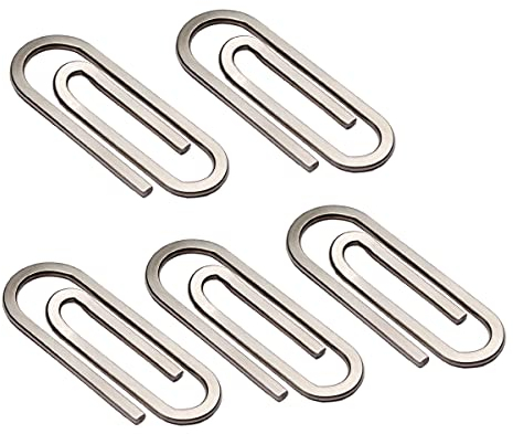 Büroklammer Geldbörse Edelstahl Minimalistisch Büroklammer Bargeld Geldbörse Slim Leicht Gewicht Visitenkartenhalter Geldklammern Geldscheinklammer Silber 5er Pack