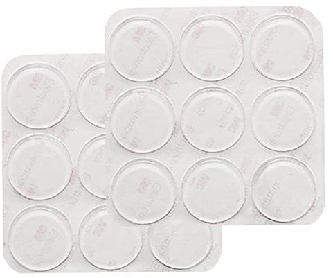 GINOYA 30mm Glasplatte Stoßstangen, 18pcs Silikon klar klebend Möbel Stoßstangen Gummipuffer für Glastisch Tür Kabinett