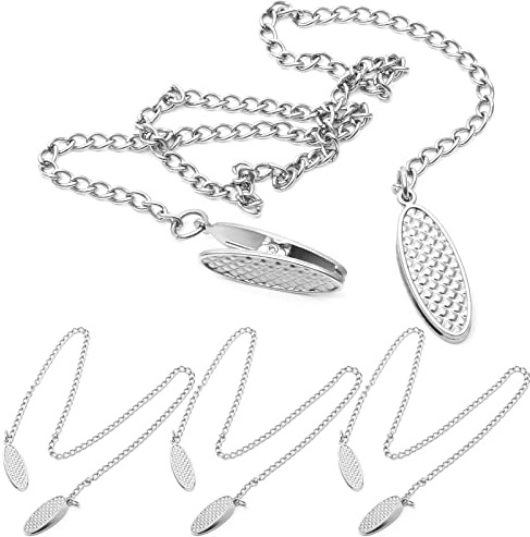 4 Pezzi Fermaglio per Tovaglioli e Catene in Acciaio Inox, Fermaglio per Tovaglioli Argento, Catena di Tovaglioli per Adulti, Anziani, Bambini
