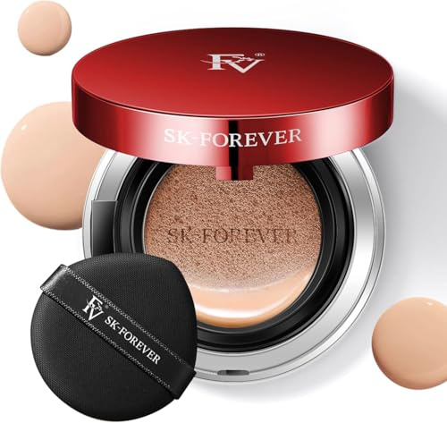 BB Crème, FV Coussin d'Air Fond de Teint, CC crème, Couverture complète, Teint uniforme, Correcteur Hydratant Durable, coussin d’air BB Cream maquillage naturel grasse peau (Nature)