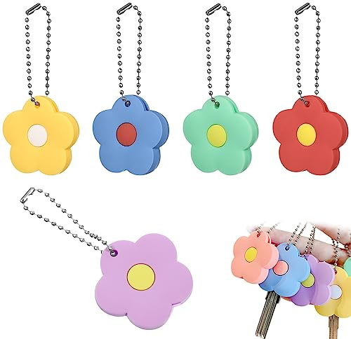 iplusmile 5 Pack Key Caps Covers Tags - Cute Rubber Key Identifier Rings Labels Protector Caps for Home Apartment Accessories, Compatible with Flat Keys Over 6.5cm, Not Fit Standard 1 Key