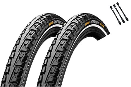 2er Set Continental Fahrradreifen Ride Tour 28 Zoll (37-622) auswählbar mit Schläuchen + 3 MSZweirad Reifenheber (28 x 1 3/8 (37-622), Ohne Schläuche)