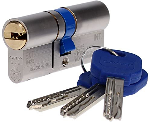 Caveo CV50003 TS007 3 Double Euro Dimple Cylinder, Dual Finish, Set of 6 Pieces