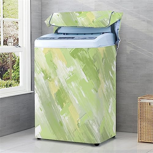 Odot Colorful Washing Machine Cover Top Load Waterproof Dustproof Washer Machine Dryer Protector Sunscreen Washer Dryer Cover for Most Top Load Washer Dryer (L capacity 6.8-8kg,Graffiti green)
