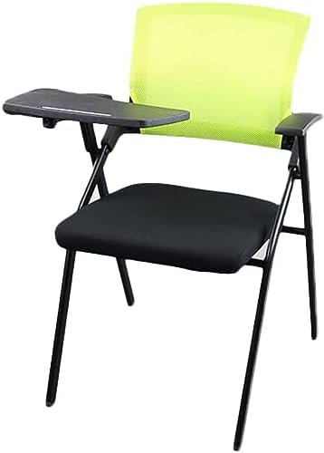 Schreibtafelstuhl, Bürostuhl Mit Multifunktionalem Tablet-Tisch Und Stühlen, Klappstühle, Bequeme Polsterstühle Für Heimbüromöbel, Schreibtafel-Schulung, C,Leuchtendes Grün,bonny369
