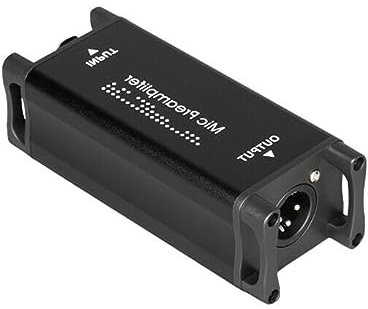 DAGIJIRD Préampli de microphone noir pour micro dynamique, amplificateur de préampli de microphone ultra propre pour studio à domicile, podcasts, streaming, enregistrement