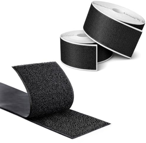 Kstar Klettband Selbstklebend Extra Stark – Klettverschluss zum Kleben Schwarz – Hakenband & Flauschband Set – Klett Klebeband – Profi Qualität – 100mm x 3m