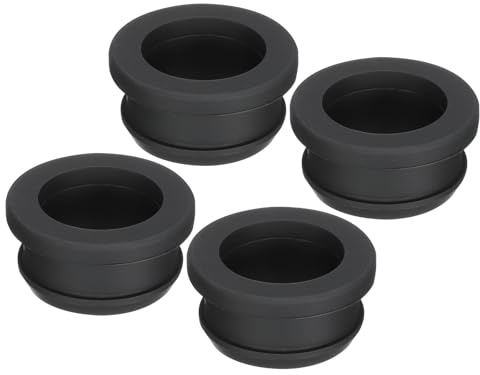 sourcing map 4Pcs Snap Rubber Grommet Plug Mount Dia 26mm ID 21mm Seal Anti-Scratch for Electrical Box Cable Pipe Black