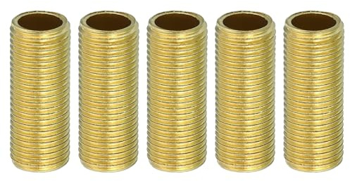 PATIKIL M10 Feines Gewinde Lampenröhre 5 Pack 25mm Gewinde Hohlrohr Adapter Messing Kupplung Verbinder Rohranschluss | Hohlrohr Adapter Messing Kupplung Verbinder Rohranschluss