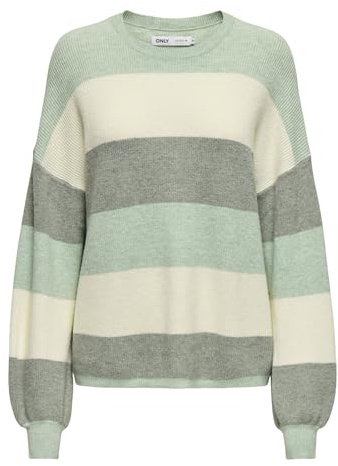Onlatia L/S randig tröja KNT Noos, Siltgrön, L