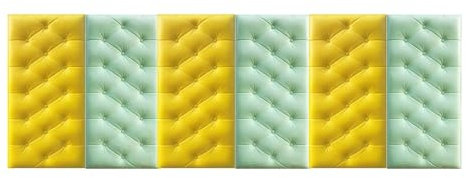 ZLRBN Schälen und Kleben Kopfteil, Wasserfester Weicher Wandaufkleber für Schlafzimmer-Wohnzimmer-Korridor-Dekoration (Color:Green+Yellow)
