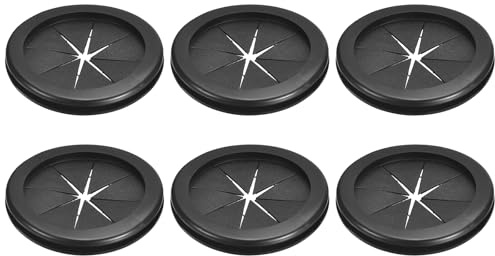 sourcing map 6Pcs Rubber Grommets 2-7/16(62mm) ID 2-3/4(70mm) Drill Hole Double Sided Firewall Hole Plugs Round Electrical Wiring Gasket, Black