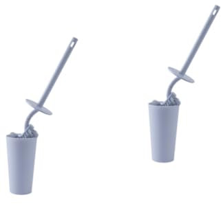 CIYODO Set da 2 Pezzi scopino da Bagno scopino WC spazzolone Bagno WC spazzolino Water scopini WC scopino Water scopino e pattumiera scopino per WC Compatto scopino e Porta scopino Blue