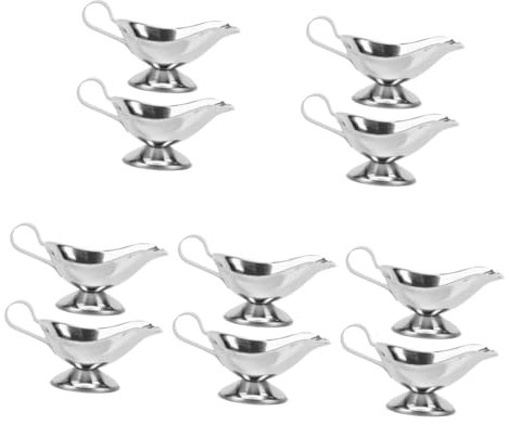 OKUMEYR 10piezas Jarras De Salsa Inoxidable Para Salsas Aderezos Restaurantes y Cafés Capacidad
