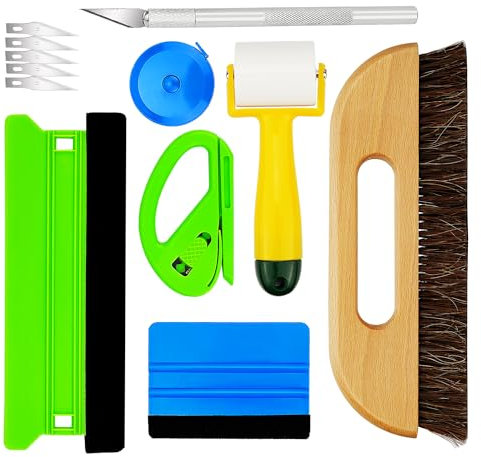 Umaki Wallpaper Smoothing Kit with Wallpaper Paste Brush, 21cm Plastic Squeegee, Measuring Tape, Seam Roller