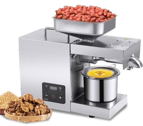 YJFEDCC Pressa per Olio di Arachidi in Acciaio Inossidabile, Pressa per Olio per Uso Domestico, Pressa per Olio Completamente Automatica, Una Macchina per Usi Multipli
