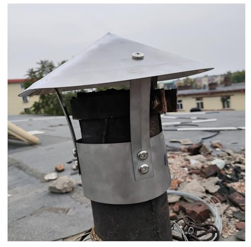 GUIXAN Schornsteinhaube, Schornsteinkappe, verzinkte Regenkappe, kegelförmige Schornsteinkappe, Kaminkaminkappen, Dachregenkappe, Entlüftung, wetterfeste Schornsteinkappe aus verzinktem S