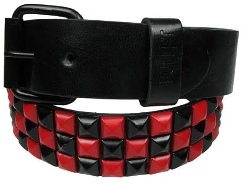 3 Row Checker Pyramid Punk Belt Gothic Rock Style Colourful