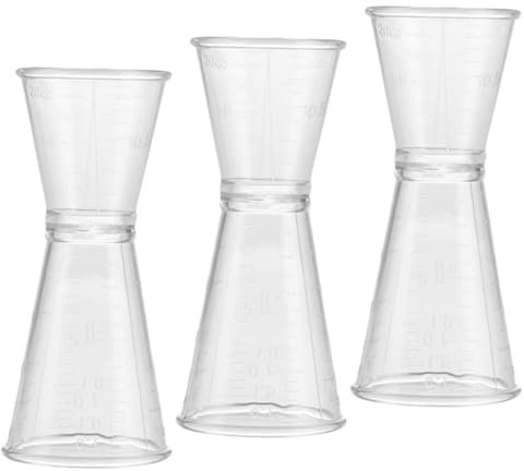 FUNOMOCYA Misurino Doppio in Plastica Pc Resinato Da 1 Oncia, Misurino Cocktail Riutilizzabile Per Barman, Set Da 3 Pezzi Per Mixer e Bar Professionale