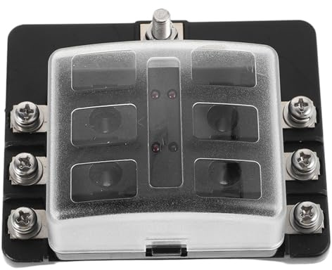 Garneck 1sets Scatola Portafusibili Vie Indicatore Led Rosso Terminali Bullone Blocco Portafusibili Per Auto Etichette Adesive Per Marini in Veicoli