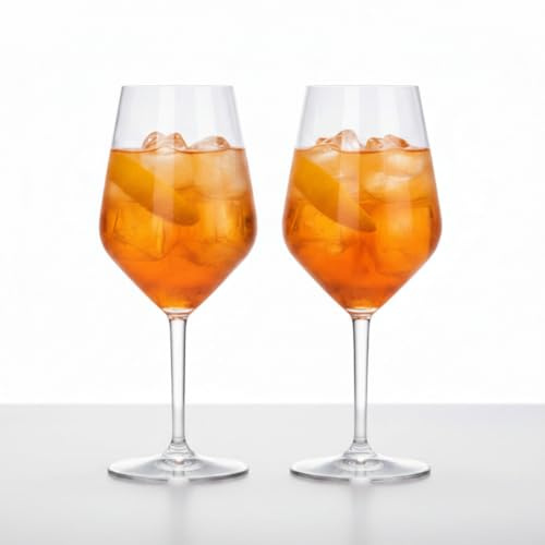 BARCRAFTERS APEROL Spritz Glas mit Facetten, aus Kunststoff, Trinkglas, Aperolglas, Reflex, 2-er Set, Outdoor, Becher, Mehrweg