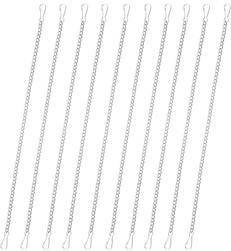 MBAIYO 10 Pcs 20 Inch Stained Glass Window Hanging Chain, Stainless Steel Picture Hanging Chain with Hooks Stained Glass Window and Outdoor Decorative Chains for Suncatcher Outdoor Gardens Walls Kitch