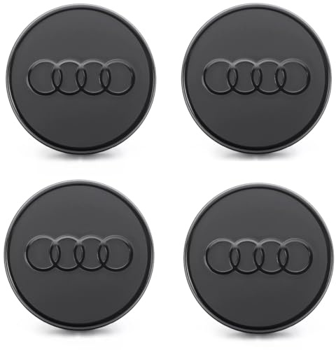 Audi 85H071006A Radzierkappen (4 Stück) Nabenkappen Radnabenkappen Nabendeckel Radkappe Felgendeckel, schwarz *** Abmessungen VOR dem Kauf prüfen! ***