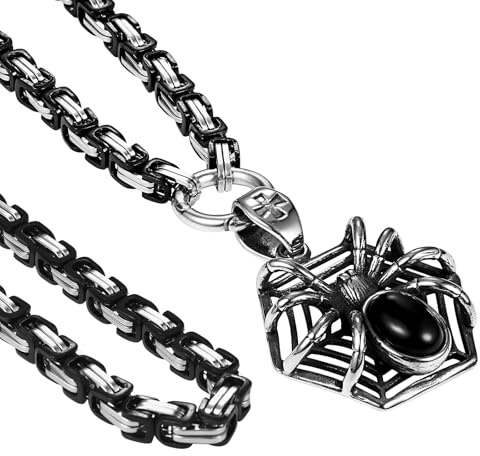 OIDEA Herren Wikinger Halskette mit Königskette: Schwer Punk Rock Wolfskopf Thors Hammer Anhänger Wolf Kopf Odin Bärenklaue Nordisch Viking Schmuck Geschenk für Männer Freund Vater