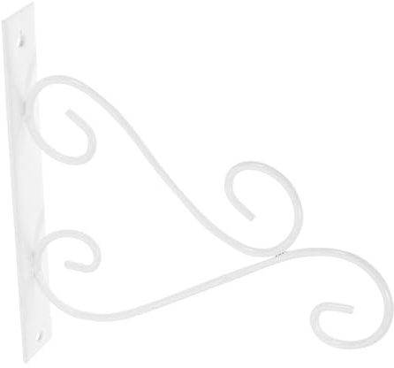 VICASKY Retro Wandbehang Eisen Wandhaken Antik, Weißer Hängehaken | Schrauben, für Garten und Eingangsbereich, Schmiedeeisen Haken, Blumenkorbaufhänger