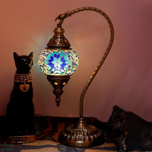 Turkisk exotisk mosaik bord med handgjord marockansk stil retro lampa skugga dekorativa lampor för sovrum jul halloween kontor konstdekor