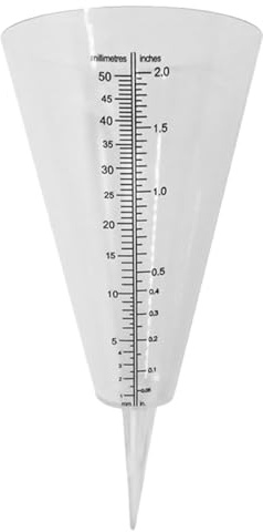Homoyoyo Pluviomètre en Plastique Transparent Conique 35 Cm Graduation, Gobelet Doseur pour Jardin, Pelouse et Agriculture, Mesure Précise des Précipitations Extérieur