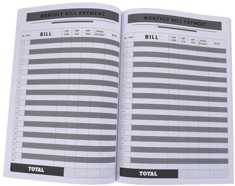 Healvian Billing Record Book Month Expense Checklist Spiral Binding Financial Planner Organizer Budget Book for Monthly Bill Tracking and Payment Planning