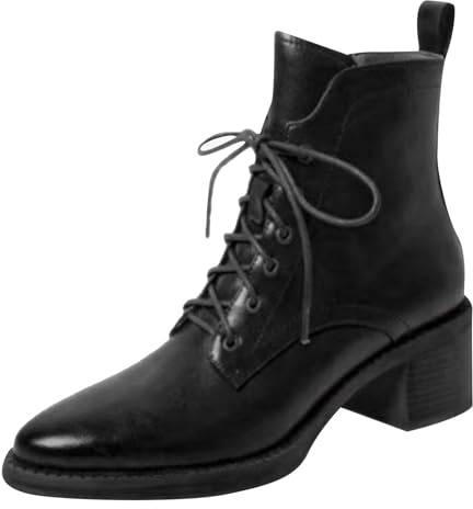 Genérico Botines Mujer Vestir Cordones Plataforma Botas Puntera Redonda Elegantes Zapatos Cómodos Ligeros Caminar Bota Casuales Antideslizantes Botin para Otoño Invierno Trabajo Paseo y Uso Diario