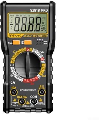 Multimetro digitale ricaricabile SZ818 Smart Auto-Ranging Voltmetro Ohmmetro Amperometro per Auto per Test Circuito Batteria ABS Caso 20,3 cm